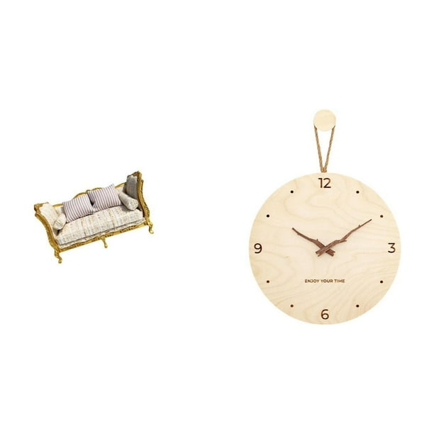 sofá de casa de muñecas,Muebles para casa de muñecas,sofá para casa de muñecas,decoración a escala,Accesorios para casas de muñecas,sofás en miniatura,juguetes,Reloj de pared,Reloj de