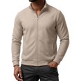 thumbnail image 5 of Mens Full Zip Cardigan Sweater Stand Collar Regular Fit Knit Sweaters, 5 of 6