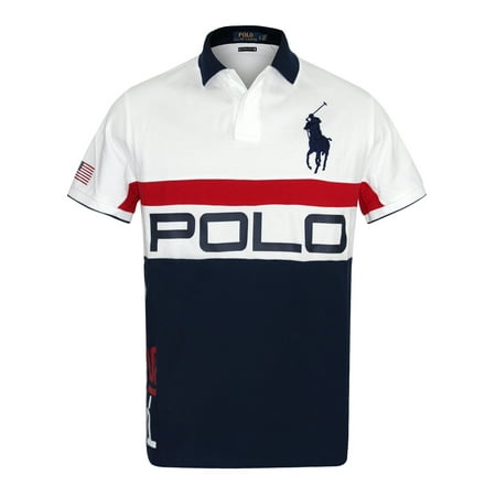 Polo Ralph Lauren Mens Custom Slim Fit Pony Logo P-15 Polo Shirt White