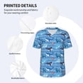thumbnail image 3 of Lsque Blue Fish Pattern Mens Polo Golf Shirts Funny Graphics Shorts Sleeve Button Shirts Baseball T-shirt-Medium, 3 of 7