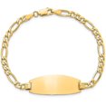 thumbnail image 3 of 14k Yellow Gold Semi-solid Oval Figaro ID Bracelet - 8", 3 of 6