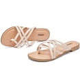 thumbnail image 2 of Ataiwee Women's Flat Slide Sandals - Casual Multiple Straps Thong Slip on Flat Summer Shoes., 2 of 8