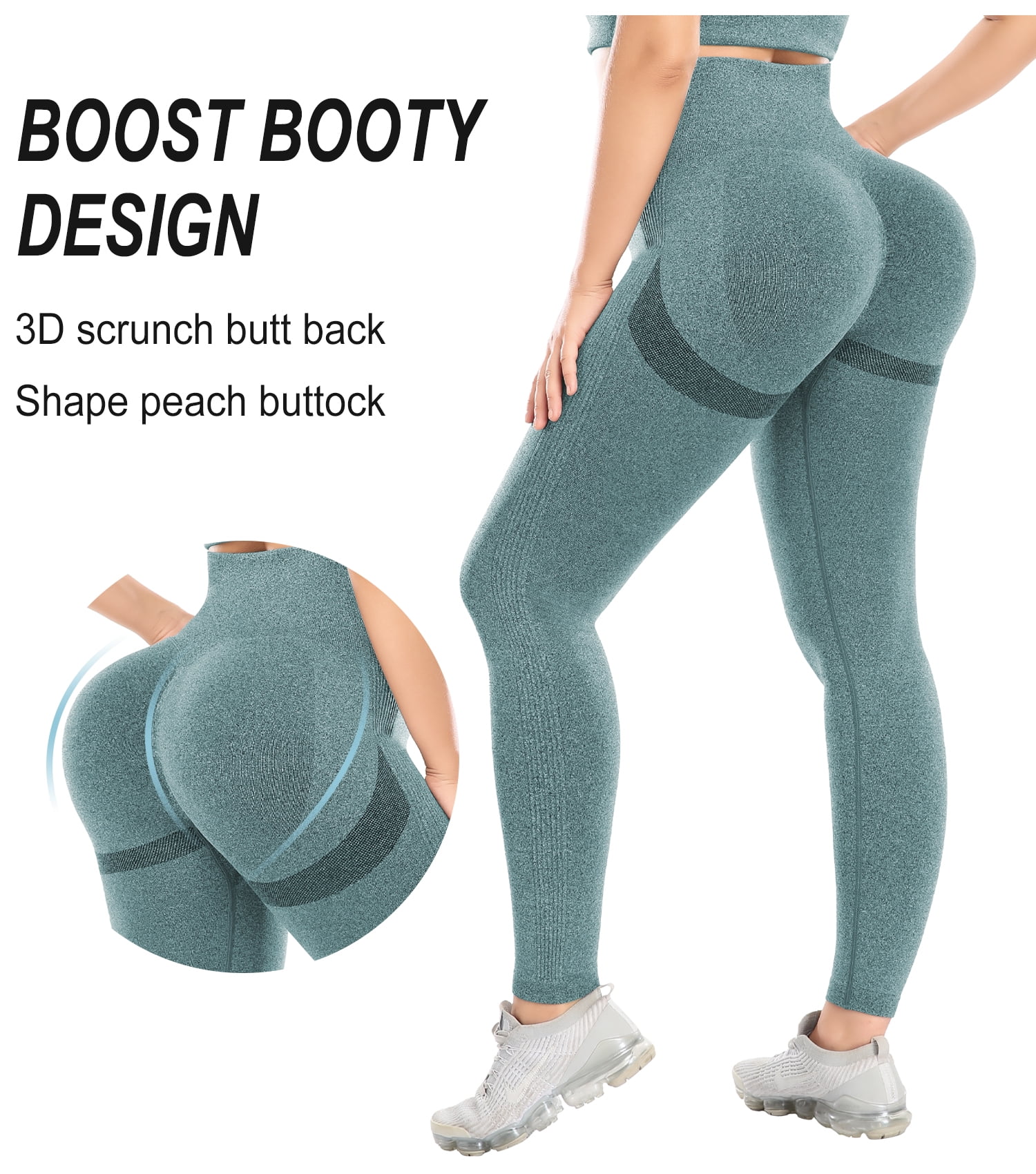 QRIC Womens High Waist Seamless Hollow