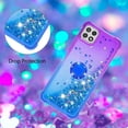 thumbnail image 4 of case for Samsung Galaxy A22 5G (N0 4G) Case w/Ring Holder,Creativity Clear Gradient Quicksand Glitter Flowing Liquid Floating Women Girls Cute Case TPU Cover for Samsung Galaxy A22 5G JB Purple Navy, 4 of 14