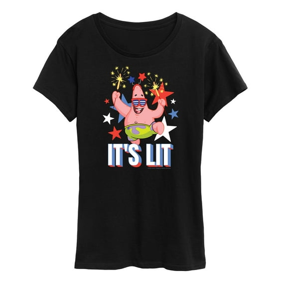 SpongeBob SquarePants - Lit Fireworks Patrick - Women's Short Sleeve Graphic T-Shirt