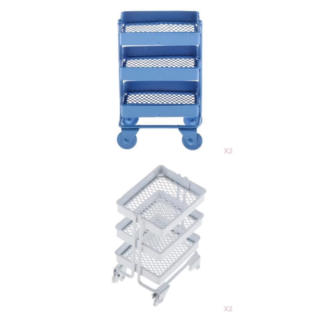 4 piezas 1:12 estante de almacenamiento de 3 niveles para accesorios de modelo de cocina de