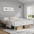 thumbnail image 2 of Renwick Skylar Cloud-Inspired Design Metal Bed, Queen, White, 2 of 9