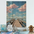 thumbnail image 2 of Designart "Coastal Tranquility Pier and Dock Views V" Nautical & Beach Print on Natural Pine Wood, 2 of 5