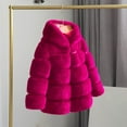 thumbnail image 2 of WRKEKC Girls Puffer Jacket Winter Warm Thickened Solid Color Faux Fur Hooded Coat for Girls 2-13 Years Fashion Casual Outerwear, 2 of 5