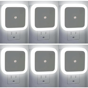 LED Night Light Lamp with Smart Sensor Dusk to Dawn Sensor, Daylight White, 0.5W Plug-in, 6-Pack