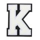 thumbnail image 1 of Parches de letras de chenille de 4", parches iniciales de chenille blanca A-Z (letra K), 1 of 6