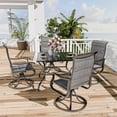 thumbnail image 5 of Techmilly Patio Swivel Chair (Set of 2), High Back Padded All Weather Breathable Textile Fabric Outdoor Swivel Chair with Metal Rocker for Lawn, Garden, Backyard Patio, Gray and White, 5 of 11