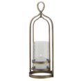 thumbnail image 3 of Maklaine Transitional Iron Metal and Glass Candleholder in Brass, 3 of 5