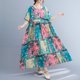 thumbnail image 5 of Vestido suelto vintage para mujer, bolsillos estampados de cintura alta, vestidos casuales de vacaci Abanopi Verde, 5 of 7