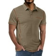 thumbnail image 3 of purcolt Mens Golf Shirts Button Collared Short Sleeve Chest Pocket Causal Athletic Tops, Sizes S-2XL, 3 of 7