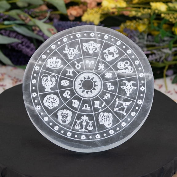 Down To Earth Zodiac Selenite Charging Plate