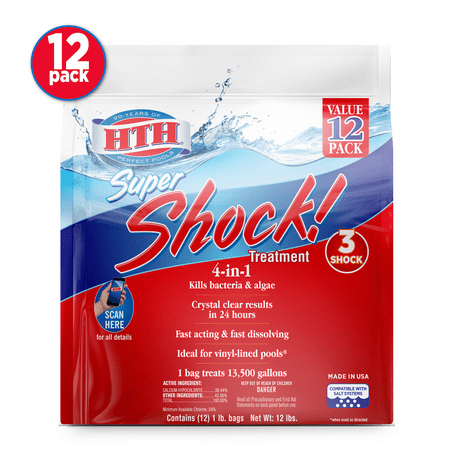 HTH Super Shock! Treatment for Swimming Pools Value 12 Pack, 12 (The Best Pool Shock)
