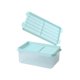 thumbnail image 1 of Injueey Bandeja para cubitos de hielo con tapa para refrigerador ordenado y cócteles creativos, bandeja para cubitos de hielo con caja de Cocina y Comedor Patrón de barras azul, 1 of 6