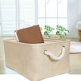 thumbnail image 5 of Zmeidao 1PC Canvas Fabric Foldable Basket Laundry Storage Baskets With Handles For Toys, 5 of 9