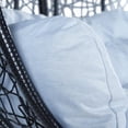 thumbnail image 5 of LeisureMod Hanging Swing Chair Two-Person Seater Teardrop Design Weave Pattern in Black Stainless Steel Frame with Removable Cushion for Indoor and Outdoor Recluse Collection in Light Grey, 5 of 10