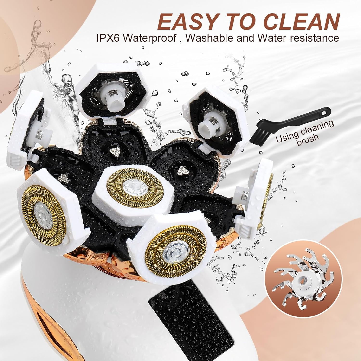 Electric Razors for Women, Wet/Dry 7D Rechargeable Rotary Shaver for Legs, Waterproof Electric Razors for Women, Facial Hair Removal, Bikini Trimmer, Lips