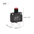 thumbnail image 2 of Unique Bargains Circuit Overload Protector 12A AC125/250V DC32V Push Button Thermal Circuit Breaker with Waterproof Caps 2pcs, 2 of 5