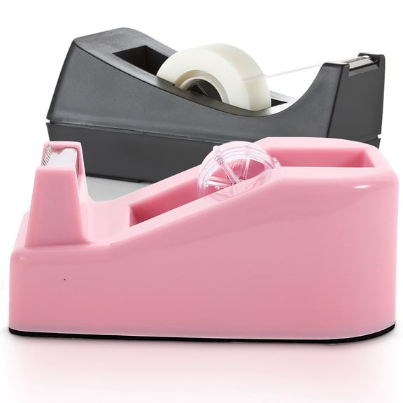 WEUVEB Small Pink Tape Dispenser for Desk Use with Sharp Cutting Blade