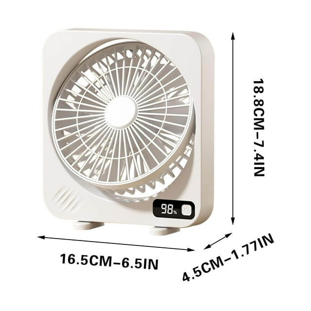 SDNall Mini Ventilateur de Bureau Rechargeable, Ventilateur Silencieux pour la Circulation d'Air de Pièce à Pièce, Portable avec Cinq Réglages de Vitesse pour la Maison et le Bureau