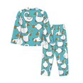 thumbnail image 2 of Goofa Cartoon Funny Goose Printed Women’s 2 Piece Pajama Set Super,Pajamas Women's Long Sleeve Sleepwear Soft Button Down Loungewear Pjs Lounge Set Nightwear-, 2 of 9