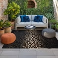 thumbnail image 2 of Leopard Print Outdoor Rug for Patio/Deck/Porch, Non-Slip Large Area Rug 5 x 7 Ft, Chic Abstract Black Brown Animals Texture Indoor Outdoor Rugs Washable Area Rugs, Camping Rug Carpet Runner, 2 of 8