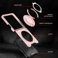 thumbnail image 3 of Designed for Samsung Galaxy Z Flip 7 Magnetic Hard Case, Compatible with Magsafe, Rugged 360 Rotating Ring Kickstand Heavy Duty Shockproof Protection Phone Case for Samsung Galaxy Z Flip 7, Pink, 3 of 8