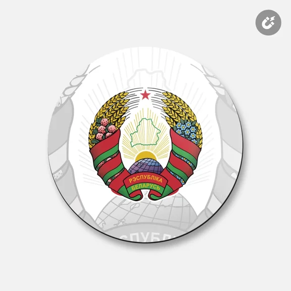 Belarus Coat Of Arms | 4'' X 4'' Round Decorative Magnet