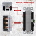 thumbnail image 4 of ENERLITES Triple Paddle Rocker Decorator Switch, Clamp-Type Back Insert, Copper Wires Only, Single Pole, Residential/Commercial Grade,UL Listed, 62755-SV, Silver, 4 of 5