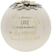 Pavilion Gift Company Round 5 Inch Tealight Candle Holder When Someone We Love, Memory Becomes A Treasure, 5.5 Inch, Gold