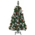 thumbnail image 1 of Topbuy Hivernal Réaliste Arbre de Noël 4FT Décoratif Arbre de Noël W / Pommes de Pin & Grappes de Baies Rouges, 1 of 10