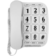Blue Donuts White Big Button Phone for Wall or Desk with Speaker and Memory