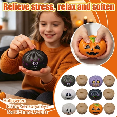 Halloween Dumpling Squishy Toys Stress Ball and Stress Relief Toys Mystery Blind Box Fidget for Halloween Party