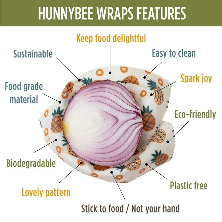 Hunnybee Beeswax Food Wrap (7 Pack) Beeswax Paper, Reusable Kitchen  Products, Beeswax Wraps for Food, 3 Sizes (s,m,l) 