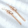 thumbnail image 3 of Korean Long Tassel Dangle Drop Earring Female 14K Rose Gold Geometry Hollow Earrings for Women Fashion Party Jewelry Gift, 3 of 6