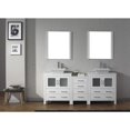 thumbnail image 4 of Modern Fittings Inc. Dior 78" Double Bath Vanity in White with White Engineered Stone Top and Square Sinks with Brushed Nickel Faucets with Matching Mirror, 4 of 4