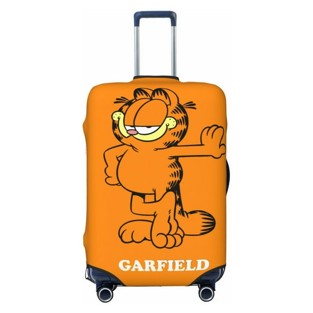 Cute Anime Cartoon Garfield Travel Suitcase Protective Cover Trunk Case Washable Elastic Luggage Cover Fits X-Large Suitcase Protector Baggage With Concealed Zipper Gifts