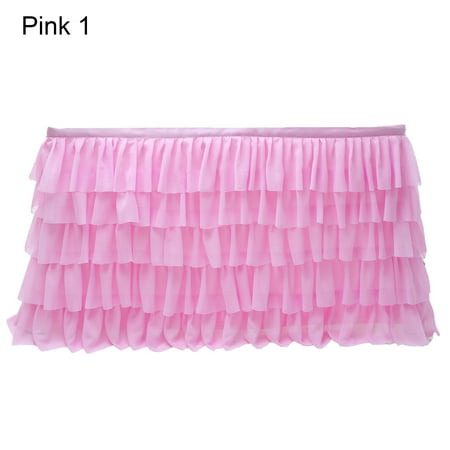 

NUOH Five-layers Table Skirt Decorative Net Yarn Anti-wrinkle Fluffy Table Skirt Party Supplies