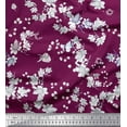 thumbnail image 1 of Soimoi Polyester Crepe Fabric Leaves & Floral Hand Drawn Decor Fabric Printed Yard 52 Inch Wide, 1 of 3