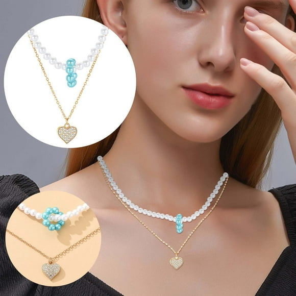 LSLJS Ladies Fashion Heart Diamond Pendant Necklace Mother's Day Gift Jewelrys, Gifts for Mom Wife Girlfriend Her on Anniversary Mothers Day Valentines Day Christmas Birthday Gifts for Women