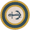 thumbnail image 2 of Unique Loom Outdoor Coastal Collection Area Rug - Anchor (4' 1" Round Ivory/Yellow), 2 of 9