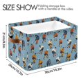 thumbnail image 4 of Yayeee Canvas Storage Basket with Handles for Shelves Fabric Bins Closet Organizer, Blue Hockey Pattern, 4 of 8