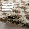thumbnail image 3 of nuLOOM Adelaide Mid-Century Checkered Shag Area Rug, 2' 6" x 10', Runner, Beige, 3 of 13
