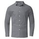 thumbnail image 3 of Camisas Y Playeras Camisa casual con botones para hombre Camisa de cambray de lino de manga larga (Grey, S), 3 of 4