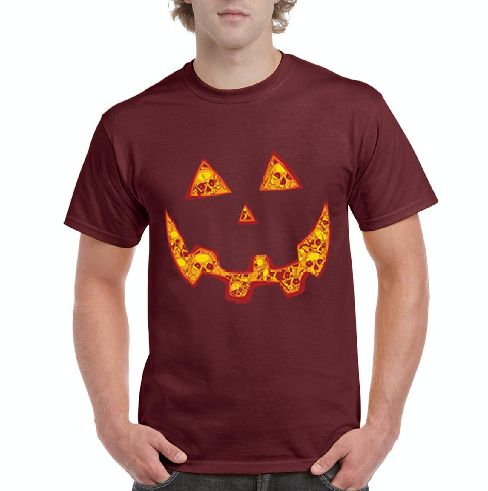 Halloween Pumpkin Bats Night Creepy Kids Tee Short Sleeve Round Neck Boys Girls 100% Polyester T-Shirt 