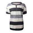thumbnail image 3 of Pompotops Hauts à Enfiler pour Femmes, T-Shirt à Manches Courtes à Fermeture Éclair Florale, Blouse Chandail en Molleton, 3 of 5
